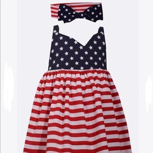 NWT Bonnie Baby Sophie Americana Dress Patriotic Sz 12 Months